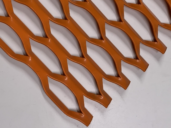 橙色六角形网孔的装饰钢板网33100的细节图